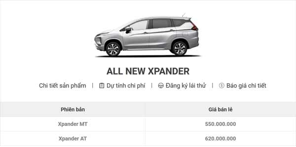 giá xe Mitsubishi Xpander 2019